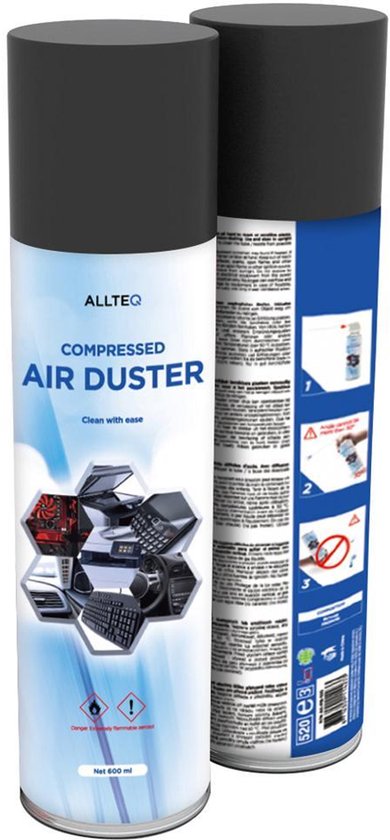 Perslucht - Spuitbus - Anti-stof spray - Luchtdruk spray - Compressed air - 600 ml - Allteq