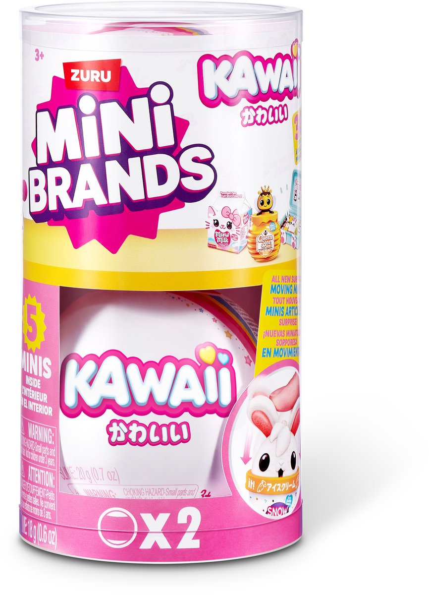 Verpakking met 2 capsules met Mini Brands Kawaii Capsule van ZURU