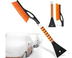 2-in-1 afneembare sneeuwborstel en ijskrabber - 27" ergonomische schuimgreep voor moeiteloze reiniging - Universeel voor auto's en vrachtwagens