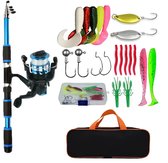 Vishengel Set Voor Beginners - Vishengelset Compleet - Hengelset - Met draagtas - Hengel van 1.8 M Inschuifbaar - Geschikt als Cadeau - Complete Hengelset - Perfect voor Kamperen, Wandelen, Reizen of Picknicks - Blauw