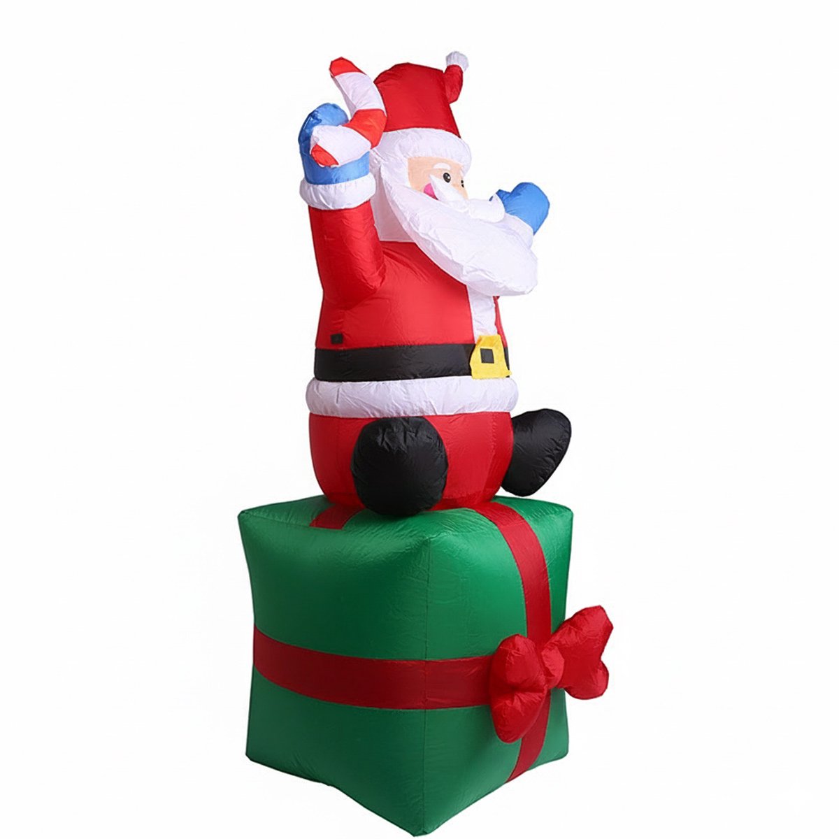 Mmgoqqt 1 Stuk Opblaasbare Kerstman - Kerstdecoratie - Led-Verlichting - Waterdicht - Voor Binnen En Buiten - Rood-Wit - 180Cm - Duurzaam Materiaal