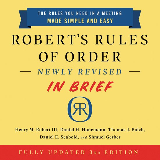 Robert's Rules of Order Newly Revised in Brief, 3rd Edition - cover