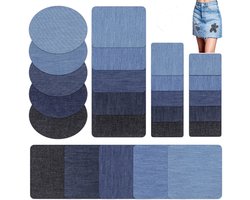Strijkpatch Voor Kleding – Wasbaar – Meerkleurig – Wildleder – Universele Toepassing – Denimblauw – 25 Stuks