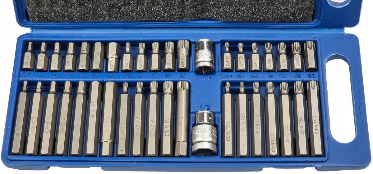 Condor Tools Bitset 40 Delen Torx Spline Hex 10mm