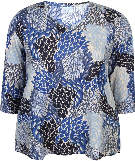 Zhenzi Zh-Ainsley 992-Chemisier 3/4 True Blue Taille L 50/52