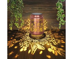 CCILAND Solar Lantern Solar Lantern 1 Piece Solar Lantern Metal Lantern Warm White LED Weatherproof Vintage Garden Lantern Hanging Outdoor Garden Patio Camping Lawn Decoration