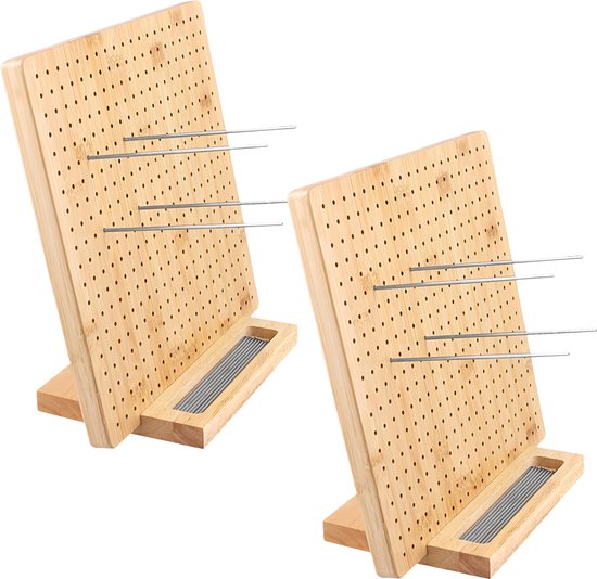 Plateau à crocheter Somstyle Granny Square - 2 pièces - Plateau à crocheter - 28 x 28 cm - Plateau à Crochet - Marron