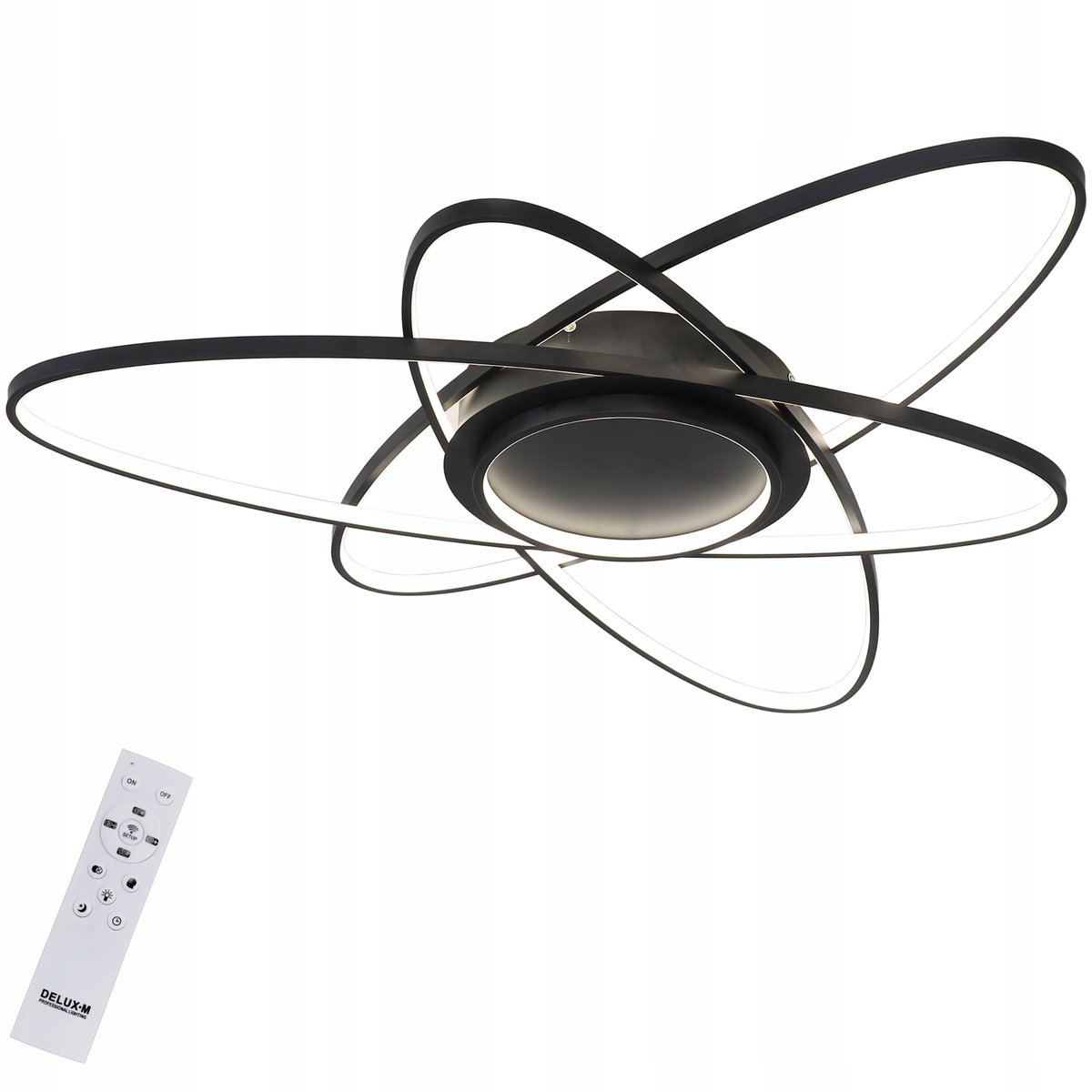 Moderne Zwarte Plafondlamp LED 70W 60cm met afstandsbediening