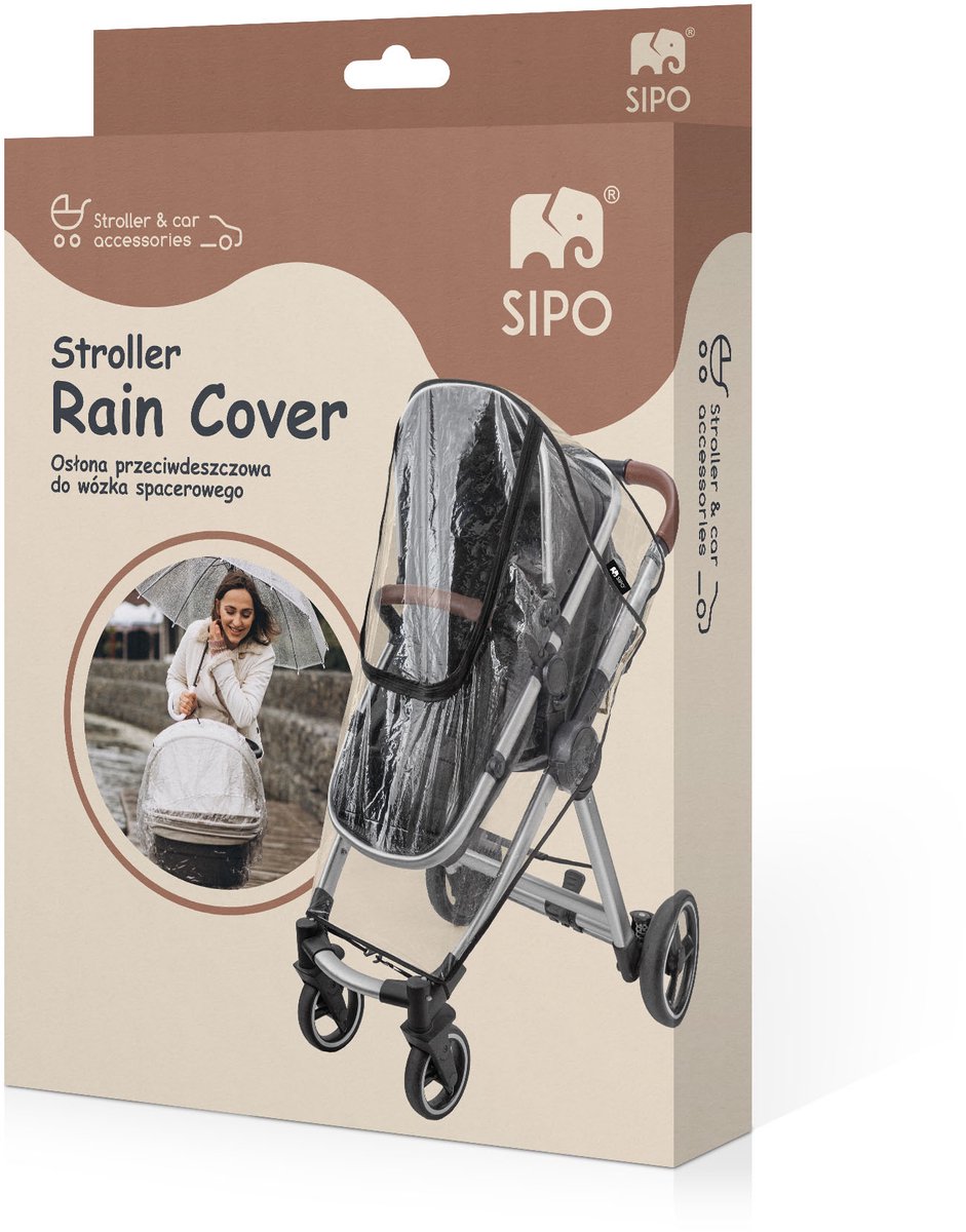 SIPO Regenhoes voor Kinderwagens - Waterdichte 3-in-1 Beschermhoes tegen Regen, Sneeuw en Wind - Transparant - Universeel Model voor de Meeste Stadsbuggy's en Wandelwagens - Windhoes Kinderwagen - Regenhoes – foto 5