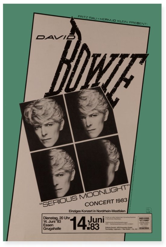David Bowie Serious Moonlight Concert Ticket Poster 40x60 cm