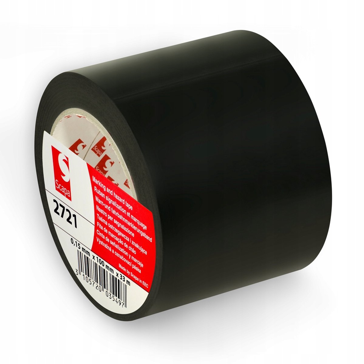 Scapa zwarte PVC-markeringstape 100 mm x 33 m - Industriële vloermarkering