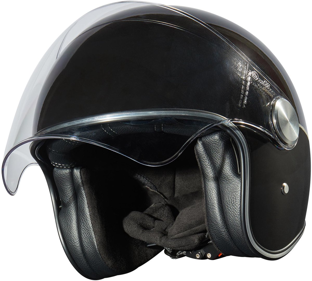 Peroz Viagi Zwart Metallic Jethelm - Helm