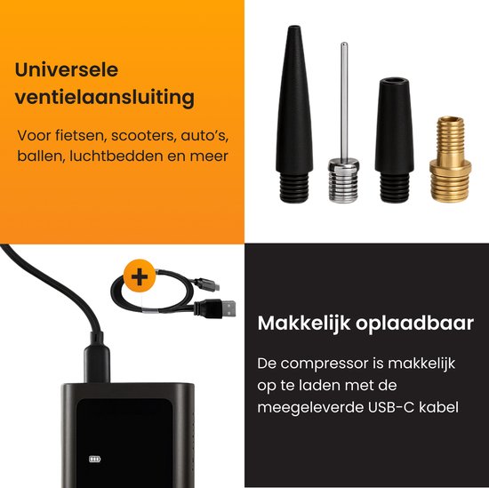 R2B Compressor Bandenpomp - Luchtcompressor - Geschikt voor Auto, Fiets, Ballen, Luchtbedden - Elektrische Fietspomp - Elektrische Bandenpomp - Pomp — afbeelding 5