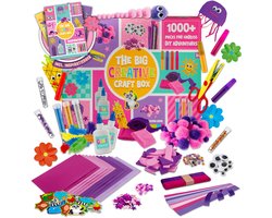 Joya Creative Knutselen voor Meisjes – 1000+ Onderdelen – Inclusief Instructieboekje met Voorbeelden – Knutselpakket voor Meisjes – Creatief Speelgoed Kinderen 3+ – Stickers, Pompoms, Papier, Glitterlijm & Meer – Knutselpakketten – Cadeau Idee