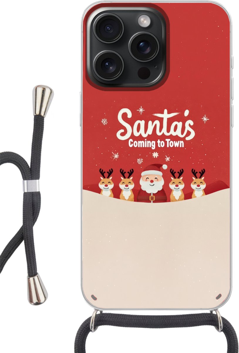 Illustratie - Kerstman - Rendieren - Rood