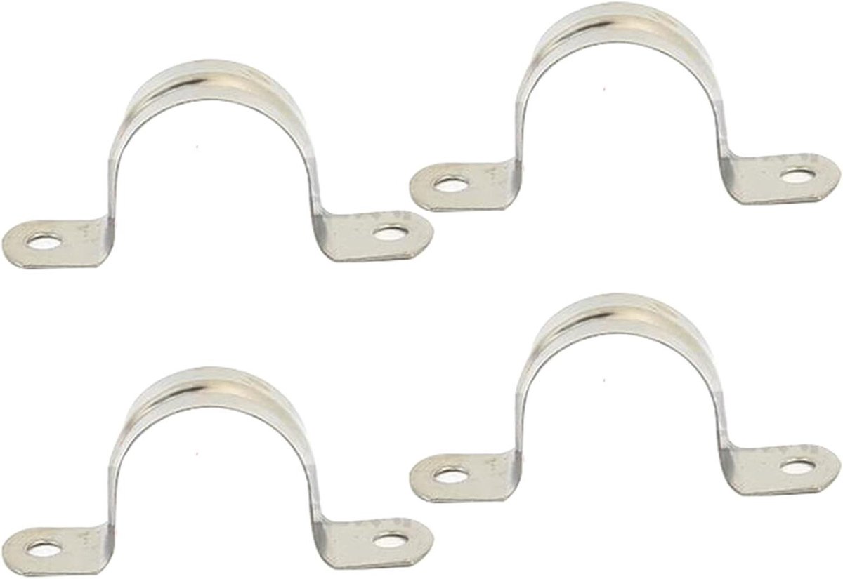 Provento - RVS Pijp Strap Klemmen 160mm - Set van 4 Stuks - U Vormige Pijp Clips - Slang Klemmen met Twee Gat - Buis Riem Spanning Clips - U-Tube Ring.