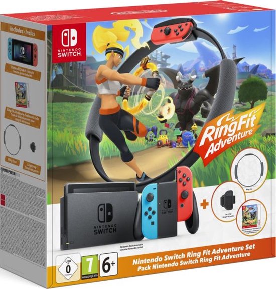 Nintendo Switch Console - Ring Fit Adventure - Blauw/Rood - Nieuw