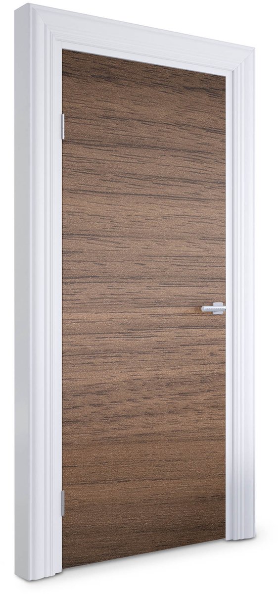 Wallfluent Deursticker - Houten textuur Deurposter - 85 x 205 cm - Bruin Deur Sticker - Moderne Deur Sticker - Imitatietextuur Deurfolie - Deursticker voor de Keuken - Deurbehang