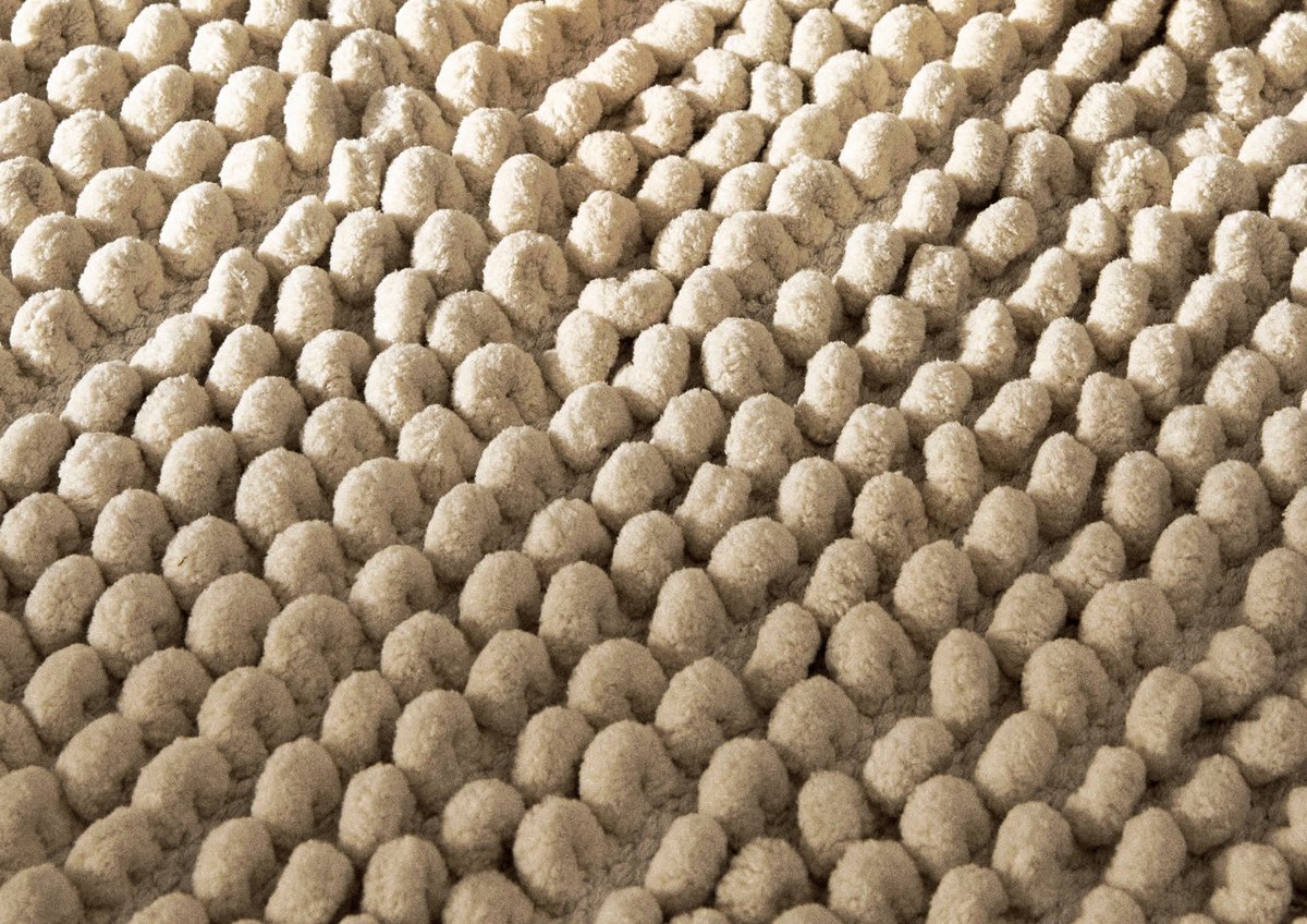 Zohome Badmat Fabrizio - Taupe - Badkamermat - Bidetmat - Badmat Antislip - 40% Katoen 60% Polyester - 70x120 cm