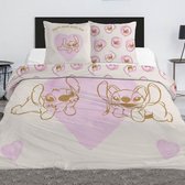 Disney Lilo & Stitch Dekbedovertrek Happy - 240 x 220 cm + (2x) 65 x 63 cm - Polykatoen