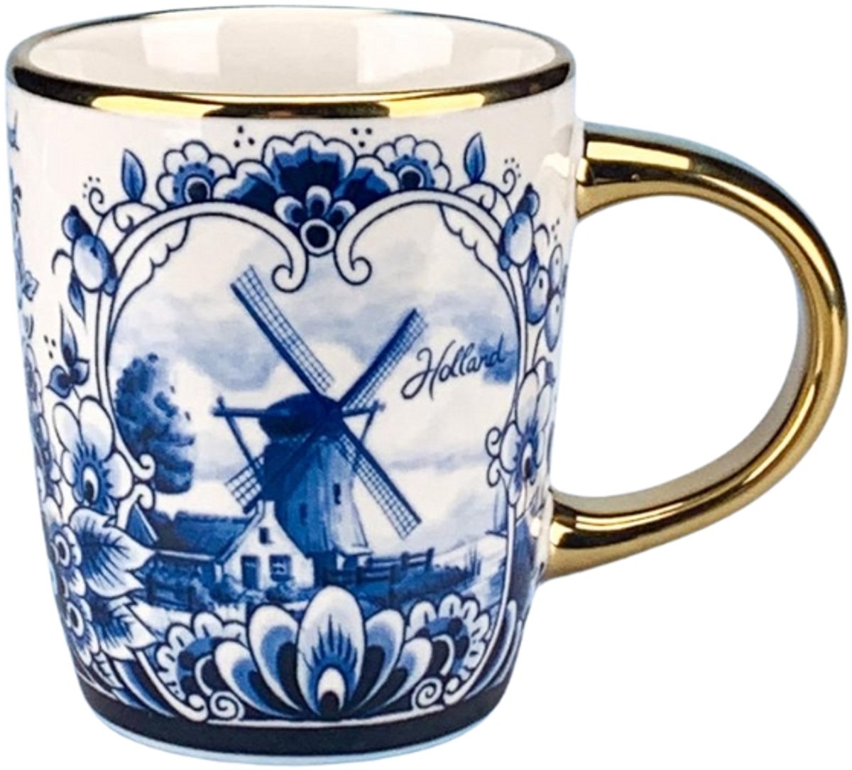 Souvenir Mok - Koffiemok Delftsblauw Goud