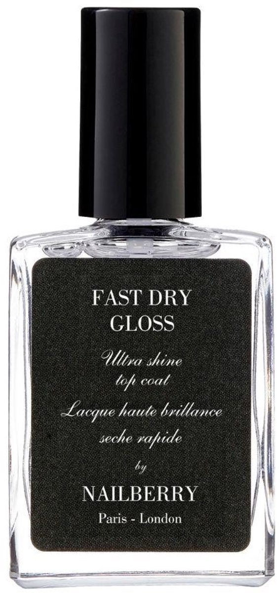 Nailberry Fast Dry Gloss - Sneldrogende Vegan Topcoat voor Hoge Glans - Beschermt tegen Verkleuringen - L'Oxygéné Ademend en Zuurstofdoorlatend - Zonder Schadelijke Chemicaliën - Halal Gecertificeerd