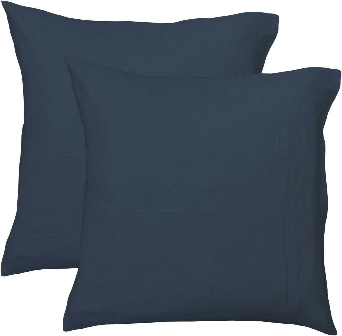 Matt & Rose Set Kussenslopen Pauw Blauw - (2x) 65 x 65 cm - Mousseline Katoen