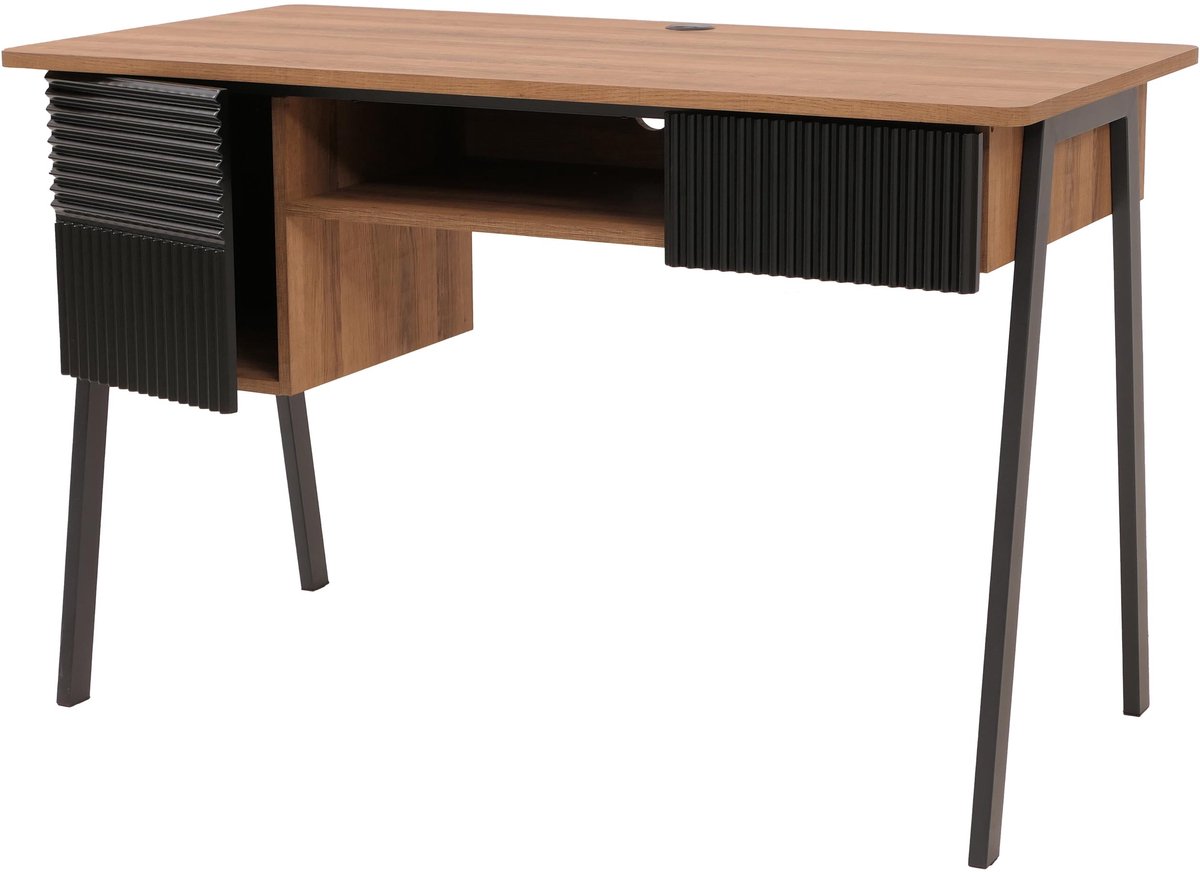 MCW Bureau MCW-O40, kantoortafel computertafel, MDF metaal melamine 78x120x60cm ~ naturel