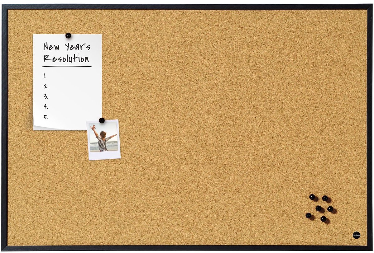 IMPERATORIS® Prikbord van Kurk - Wandboard/Kurkbord - Voor Kantoor School en Thuis - 885 x 585 mm