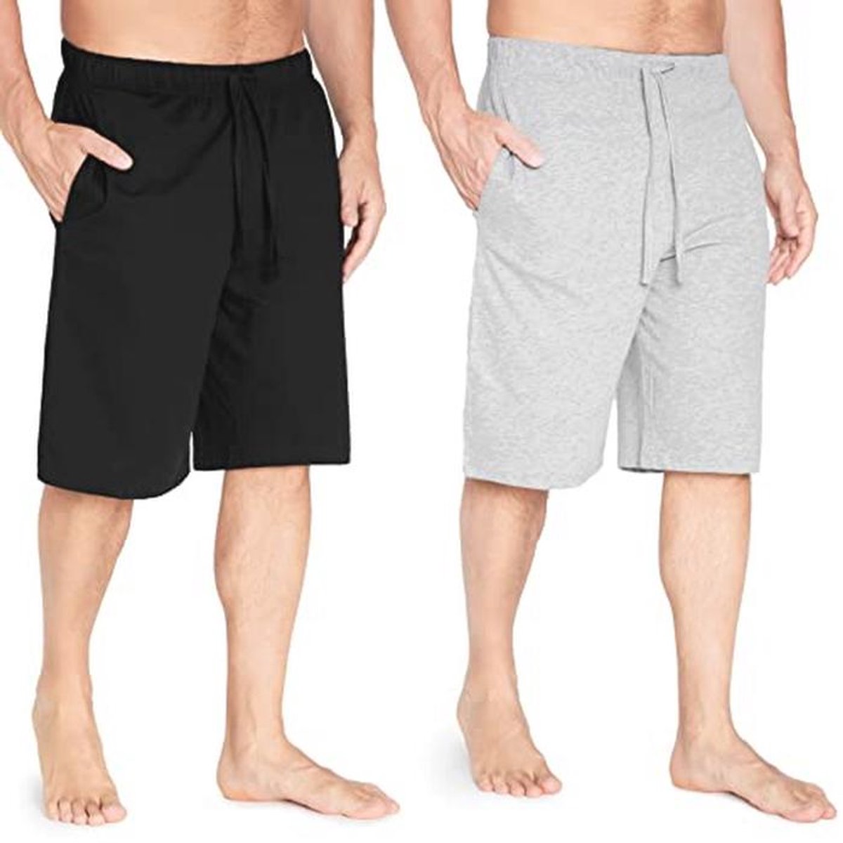 Comfortabele Korte Herenpyjamabroek - 2 Stuks Loungebroek met Zakken