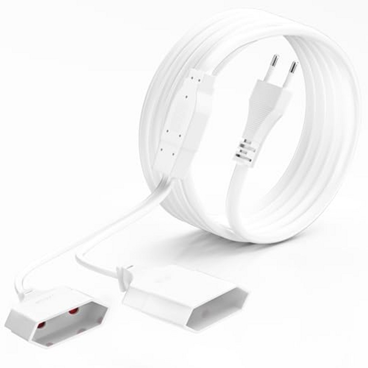Verlengsnoer met platte stekker 8 m – 2-in-1 Europlug, 0.75 mm² 2.5 A/250 V voor thuisgebruik