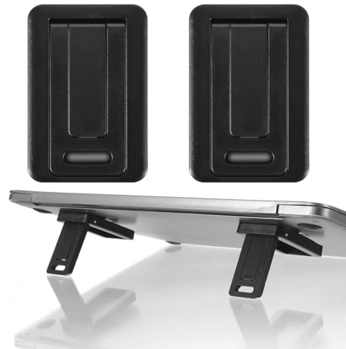2 Stuks Zwarte Laptop Stand - Opvouwbare Computerstandaard voor Toetsenborden en Laptops
