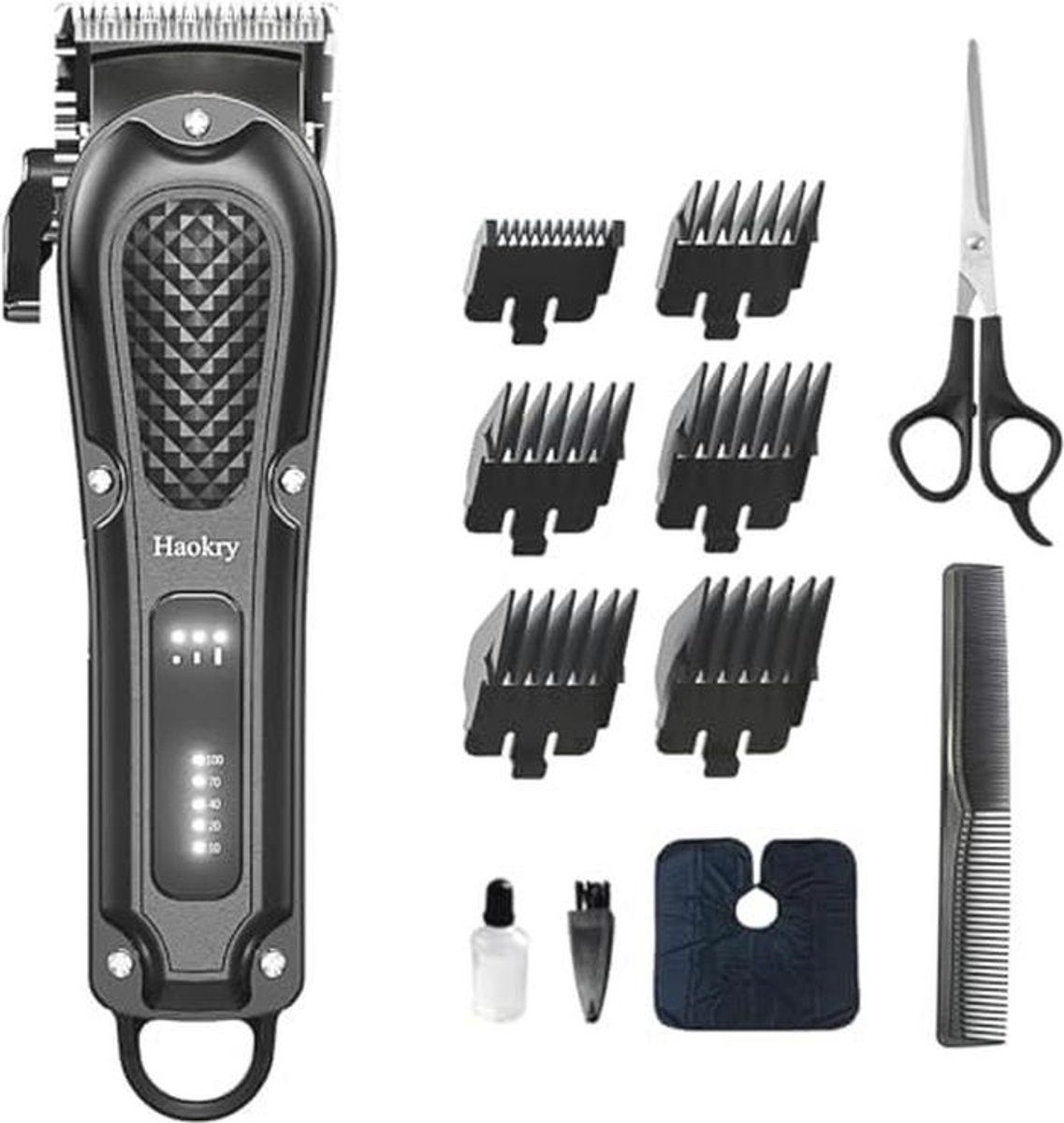 Haokry Tondeuse voor mannen Professional - Snoerloze en snoerloze kappersscharen voor haar knippen en verzorgen, oplaadbare baardtrimmer