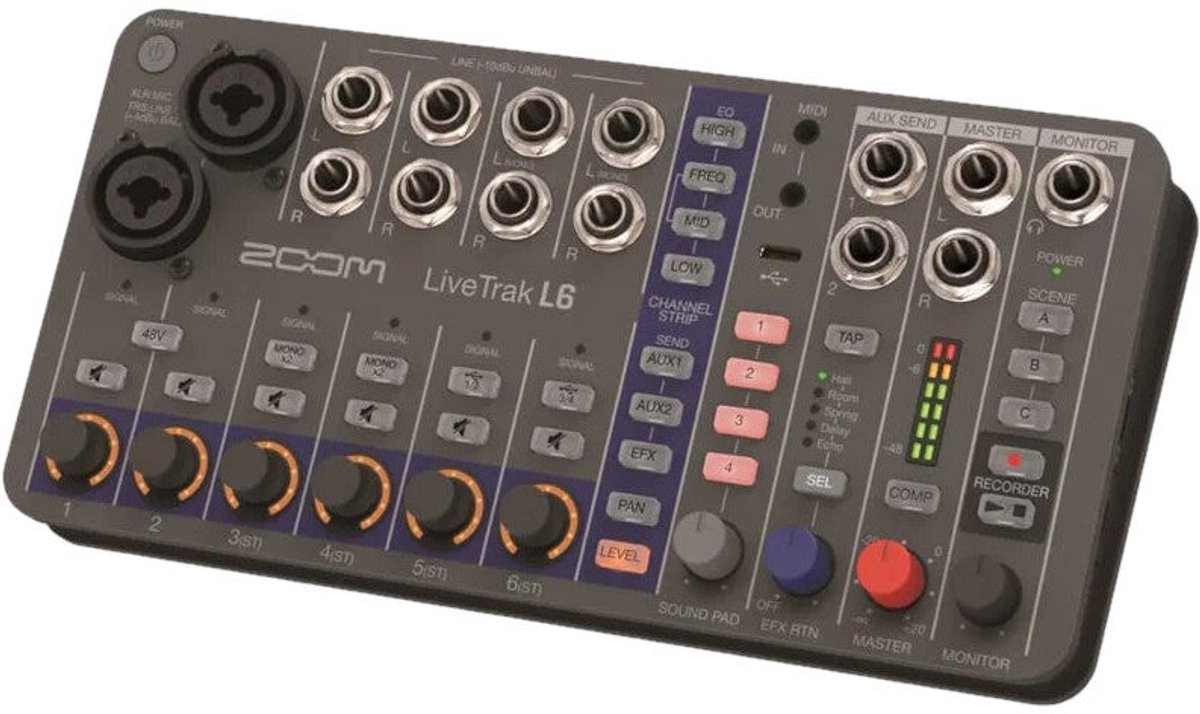 Zoom LiveTrak L-6 mixer en multitrack recorder