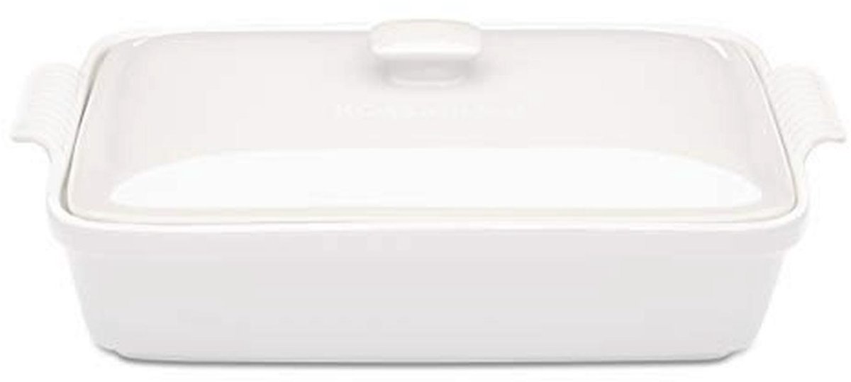 Extra Grote Ovenschaal met Deksel - 4,23 L, 13x9 Inch, Wit