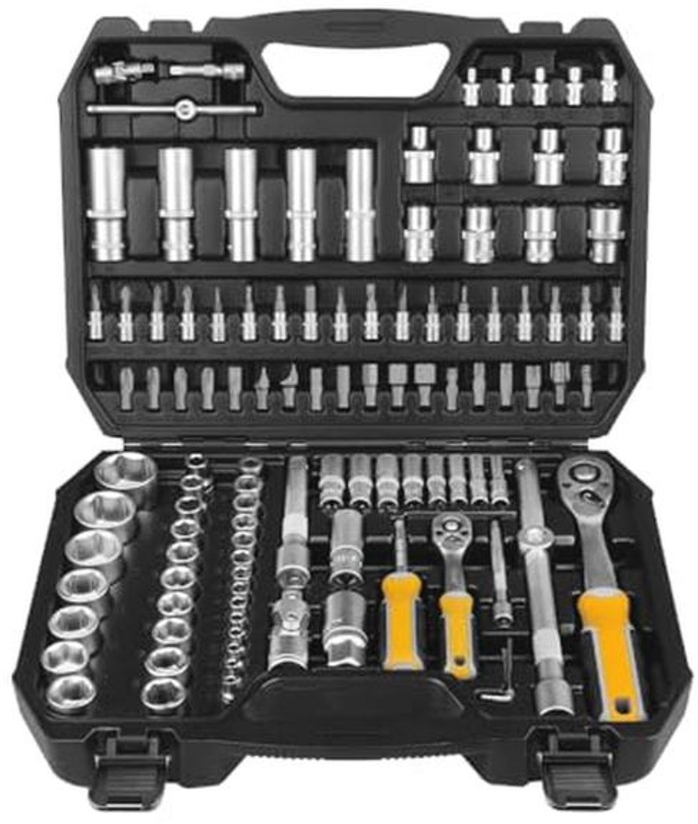 Steeksleutelset 110-delig, dopsleutelset 1/4 inch en 1/2 inch - Professionele gereedschapskofferset