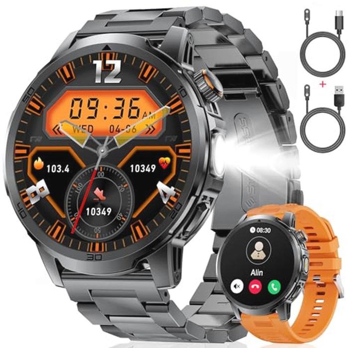 Smartwatch met Telefoonfunctie voor Mannen - 1.85 inch