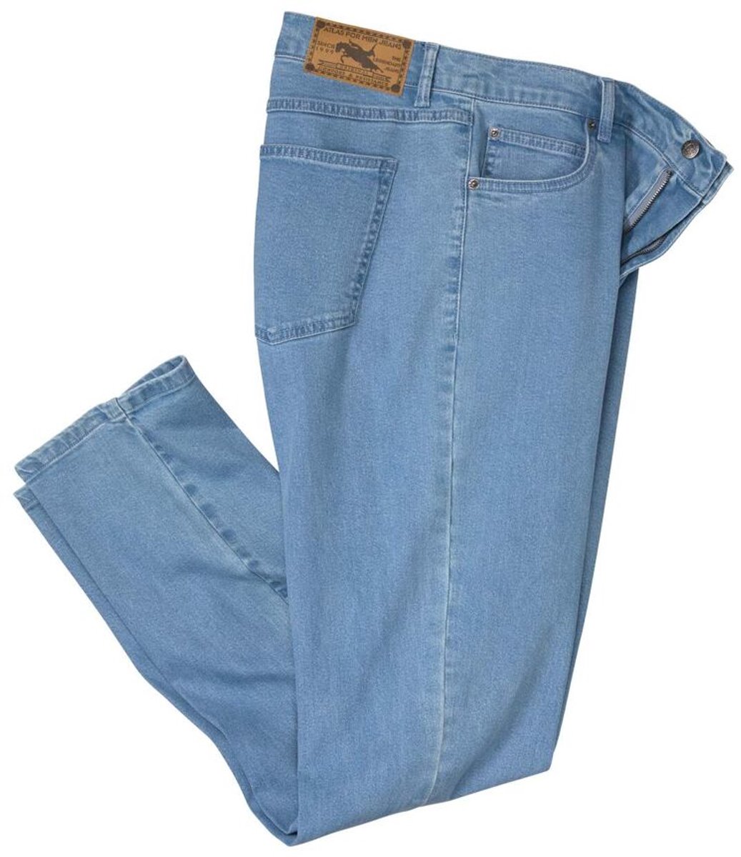 ATLAS FOR MEN - Lichtblauwe regular stretchspijkerbroek - Heren - Verkrijgbaar in grote maten - W30