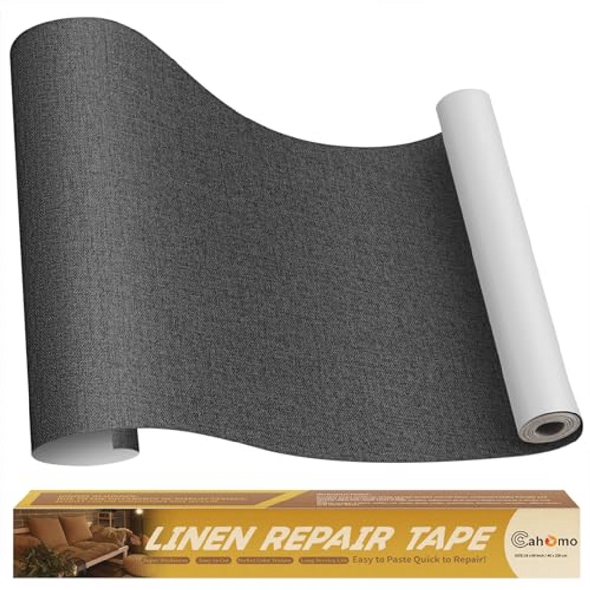 Zelfklevende Stoffen Reparatiepleisters 40 x 230 cm voor Meubelherstel - Zwart en Grijs