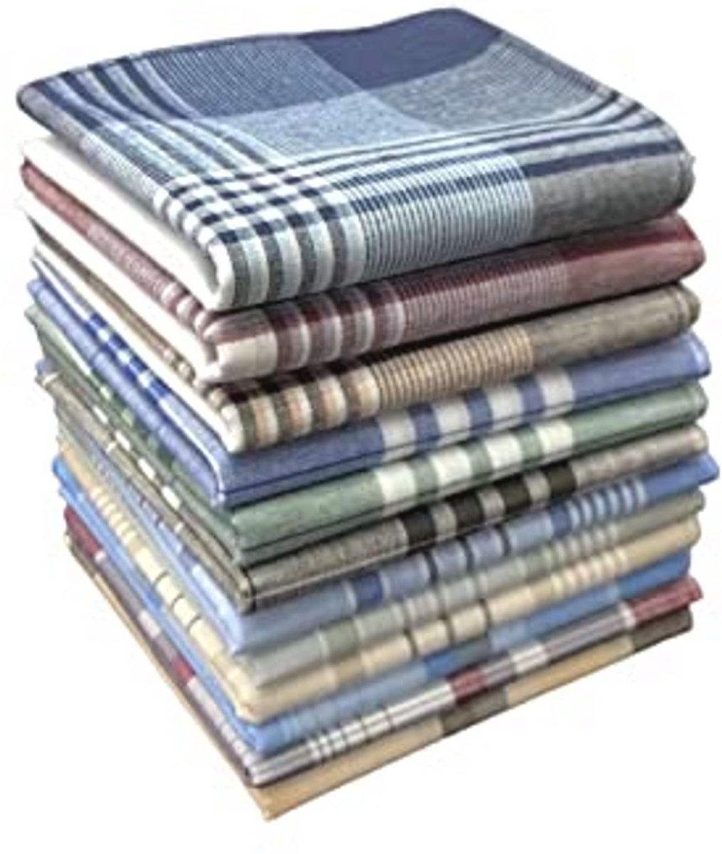 Zakdoeken voor heren - 100% katoen handkerchief met ruitpatroon