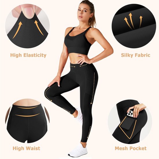 Naadloze Push-Up Sportlegging Dames met Hoge Taille en Telefoonzakken - Squatproof — afbeelding 5