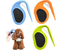 - Allecta - Huisdierkam 3 stuks set voor honden en katten - Ontklitkam met stalen mes - Verzorgingsborstel met vuurkam - Furminator alternatief