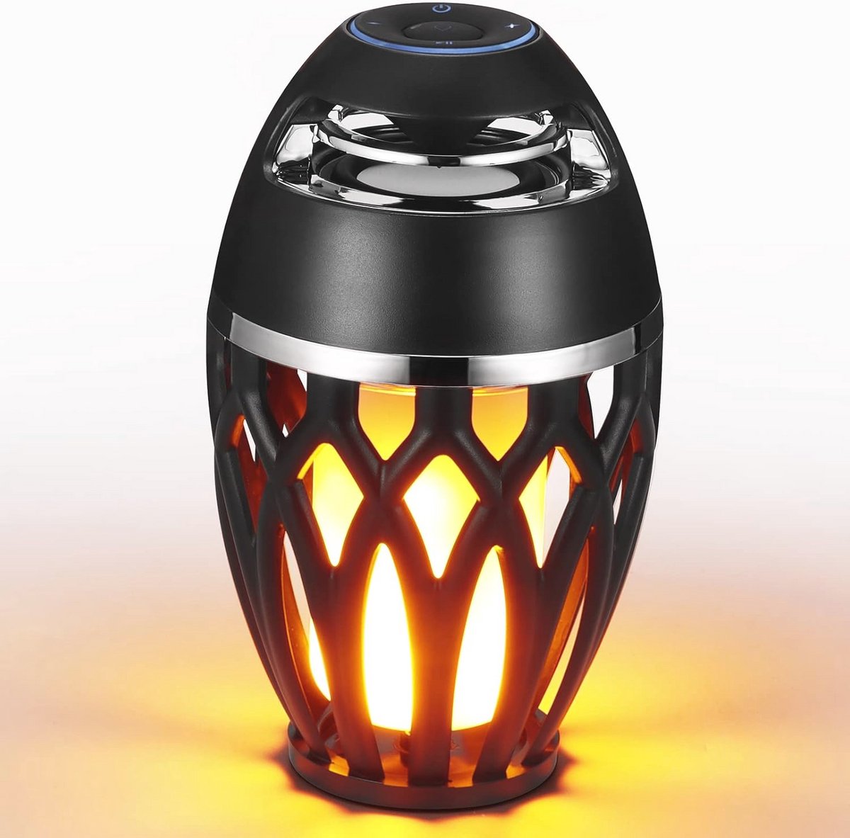 Draagbare Bluetooth luidspreker met LED-vlamlicht - Waterdicht en voor binnen en buiten
