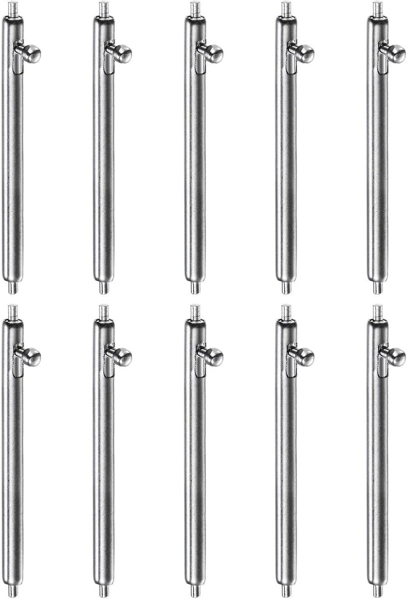 All4You - Reserveband Horloge met Snelwissel Veerpennen - Roestvrij Staal - 10 stuks - 22 mm breedte - 1,8 mm diameter