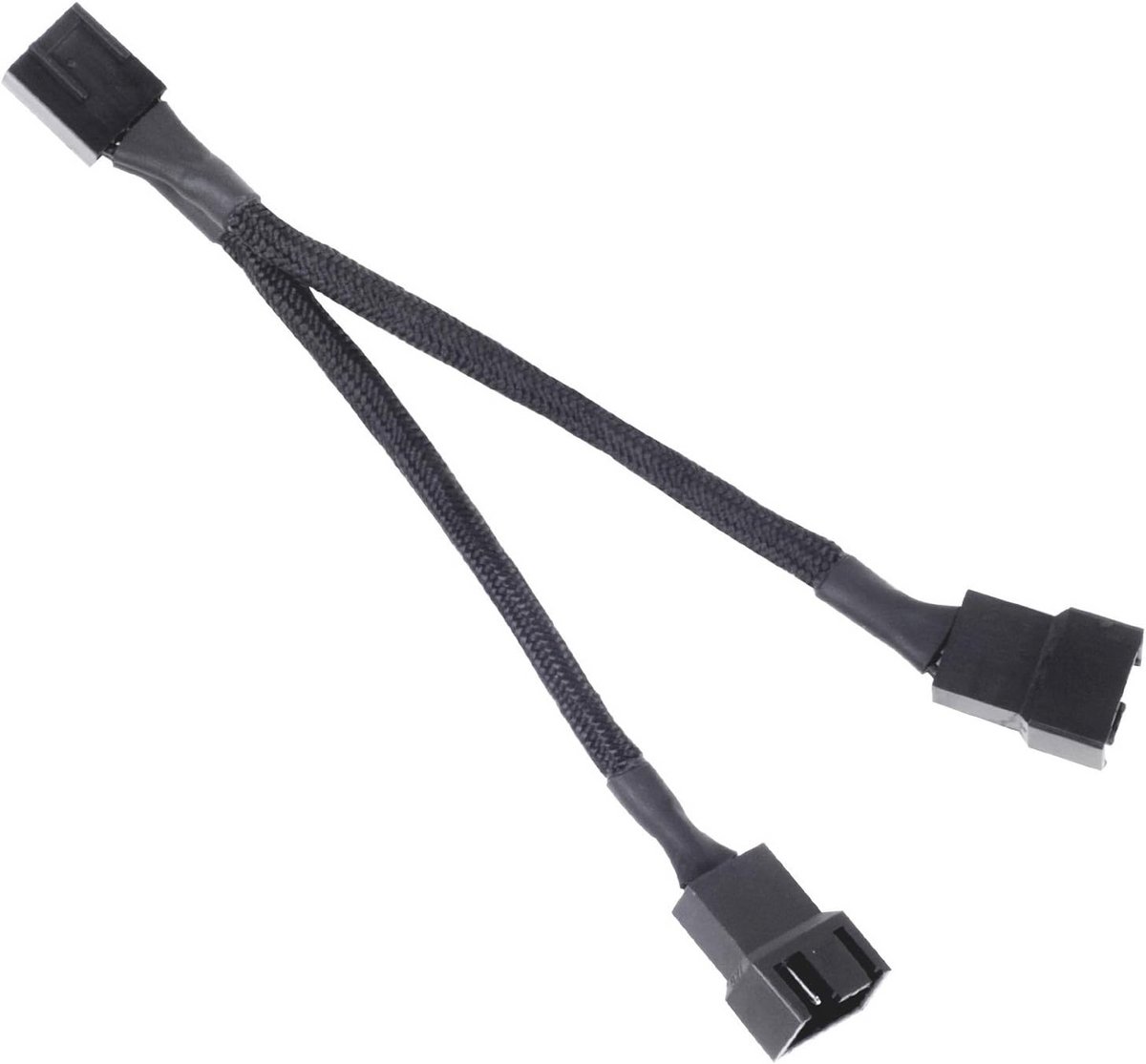 PWM Ventilator Splitter Kabel 10 cm voor 2 Ventilatoren - Zwart