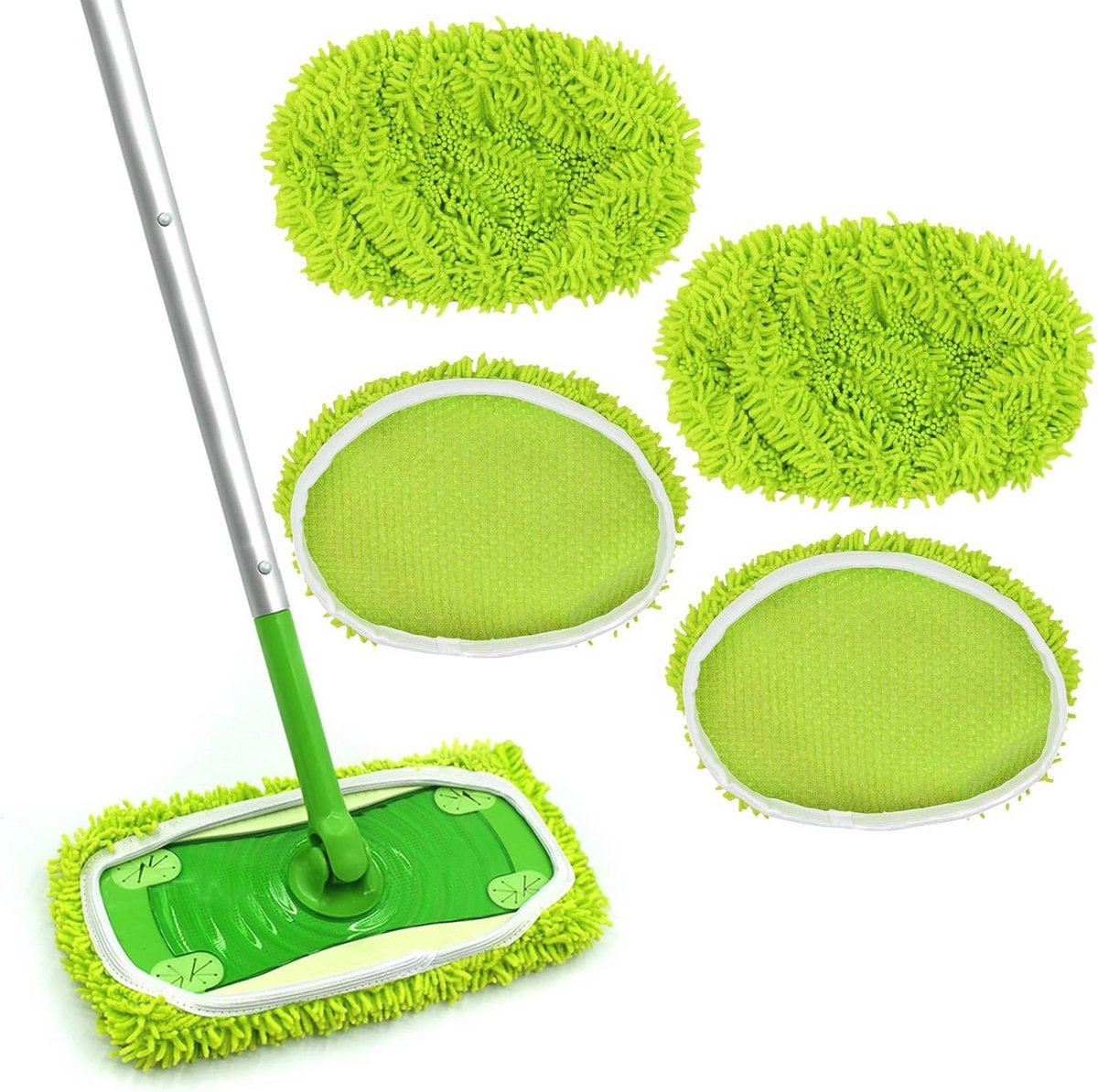 Creatieve Mop Slippers - 4 Stuks Herbruikbare Microfiber Vloerdoeken