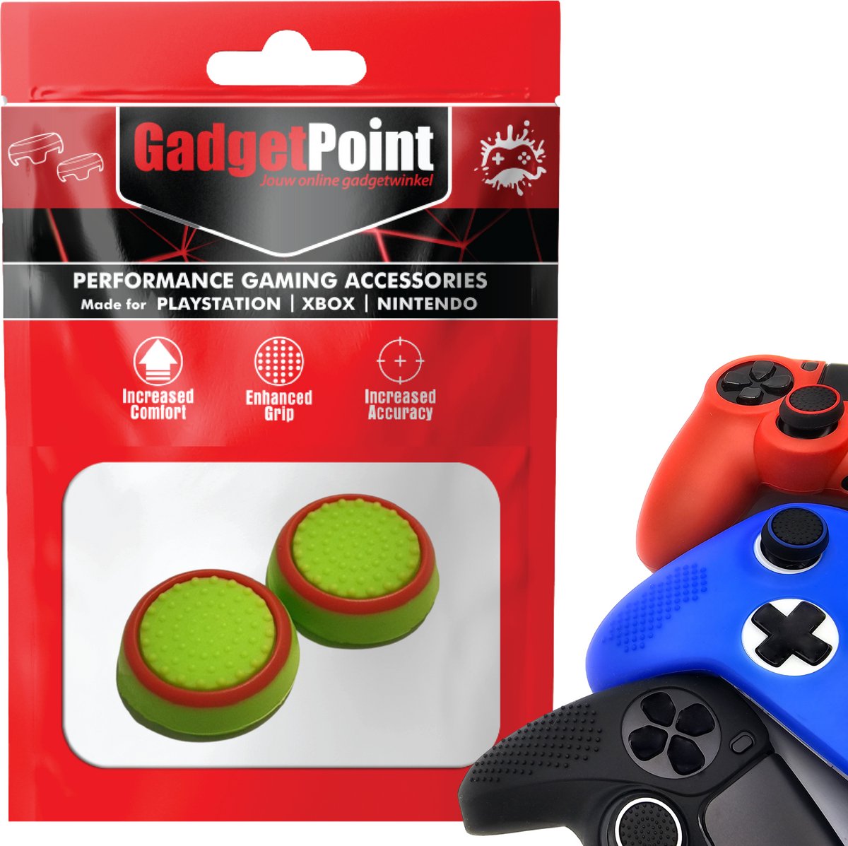 Bol.com Gadgetpoint - Thumb Grips voor PlayStation, PS5, Xbox X/S, One & Switch Pro Controller - Gaming Thumbgrips - Performance... aanbieding