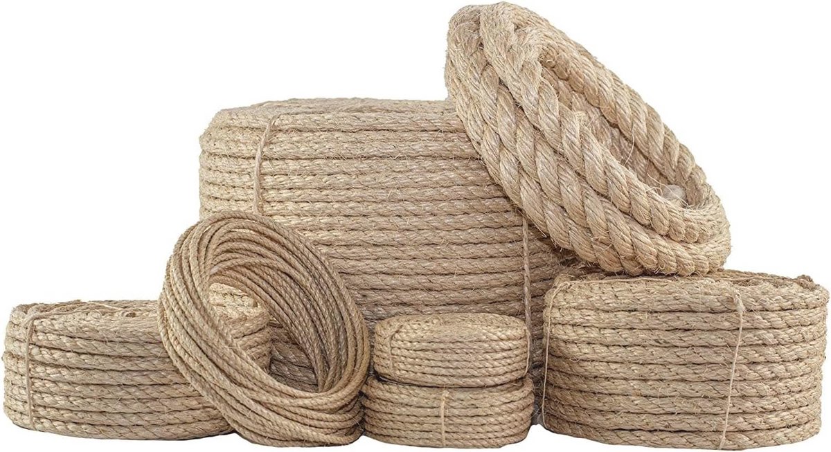 Twisted Sisal Touw 0,5 cm - 1,3 cm x 30 m - Duurzaam en Waterbestendig