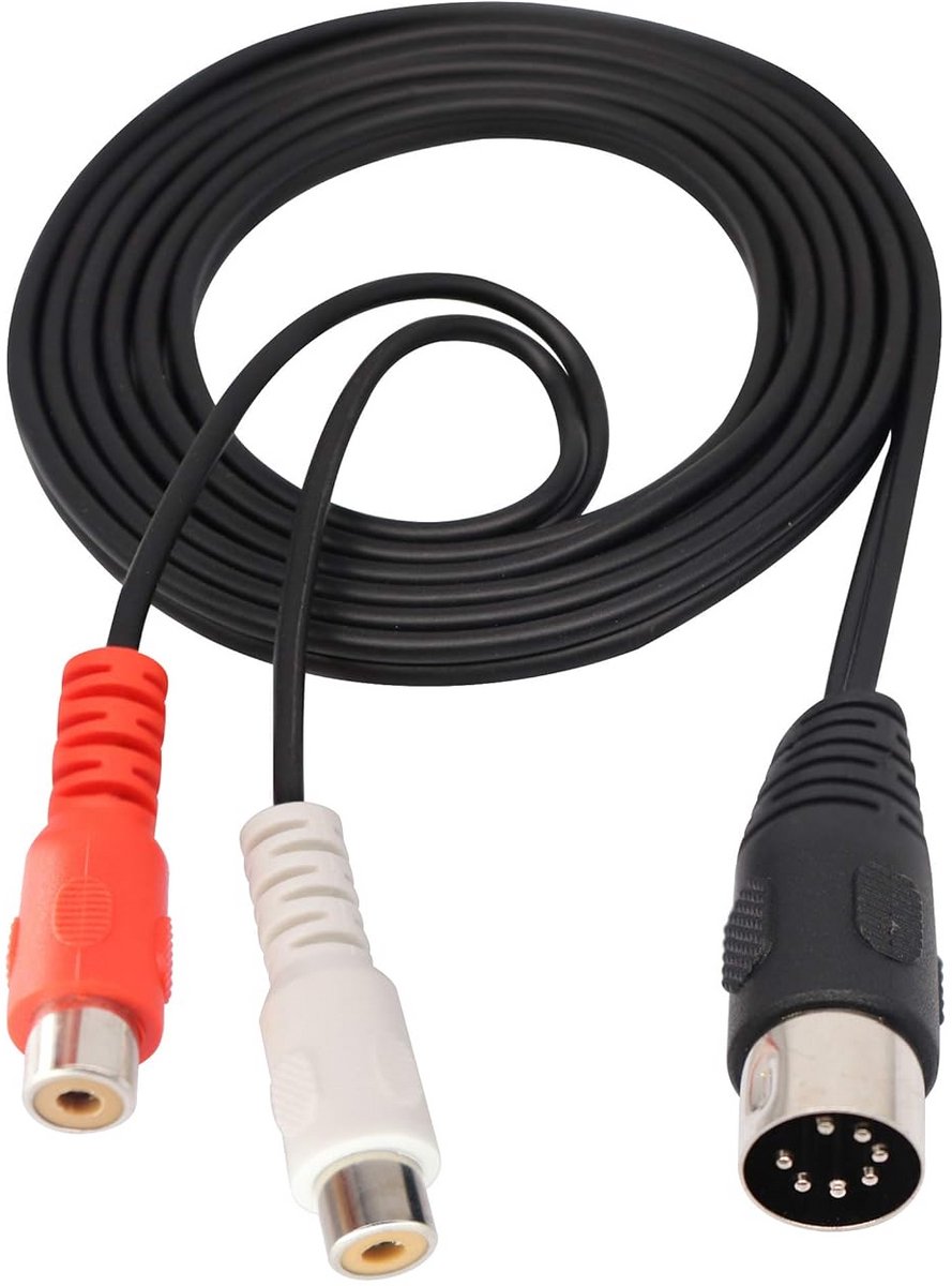 7-pins DIN naar 2x RCA Audiokabel Verlengstuk - Compatibel met Stereo Apparatuur