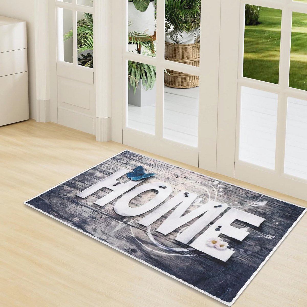 Antislip Deurmat voor Binnen - Vuilvangmat 40 x 60 cm - Dunne, Wasbare Voetmat - Duurzame